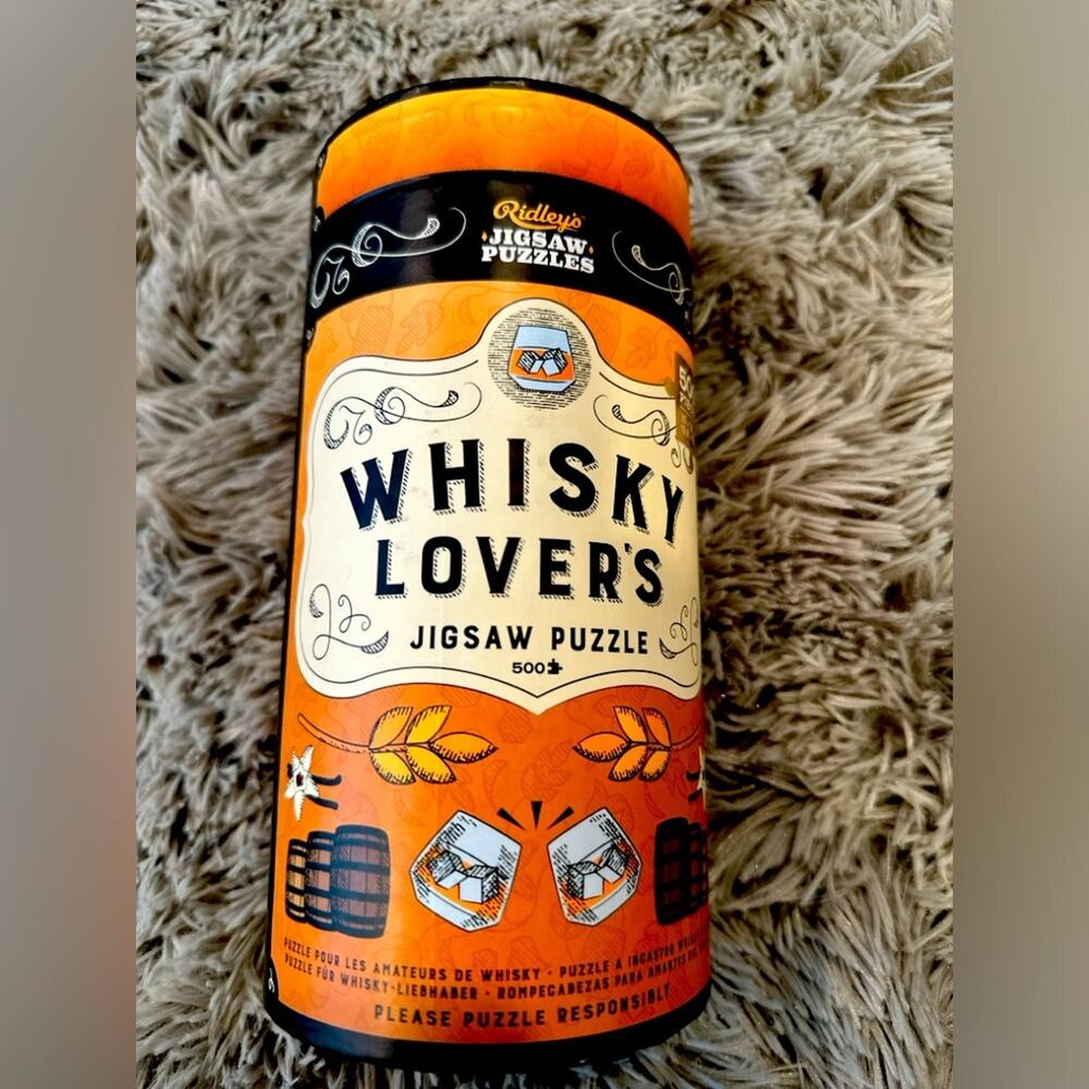 Whisky Lovers 500 Piece Jigsaw Puzzle Orange‎ Tube Gift Bar Decor New